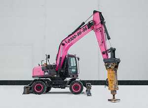 Трамбовка на базе колесного полноповоротного экскаватора