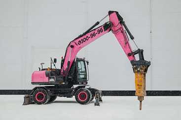 Гидромолот на базе колесного полноповоротного экскаватора